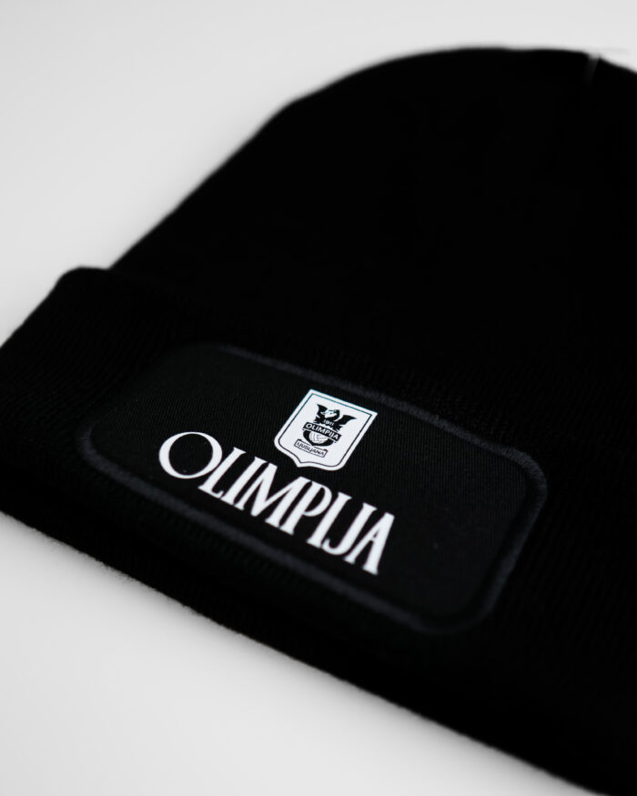 Zimska črna kapa z napisom - slika 3