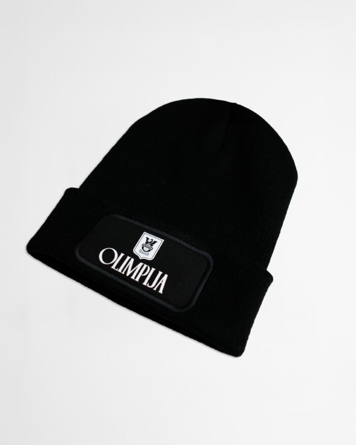 Zimska črna kapa z napisom - slika 2